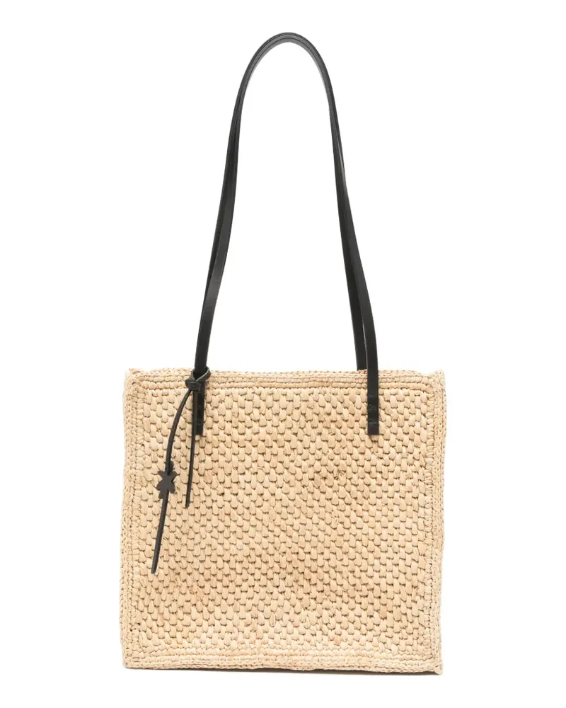 Manebí raffia shoulder bag - Nude Nude