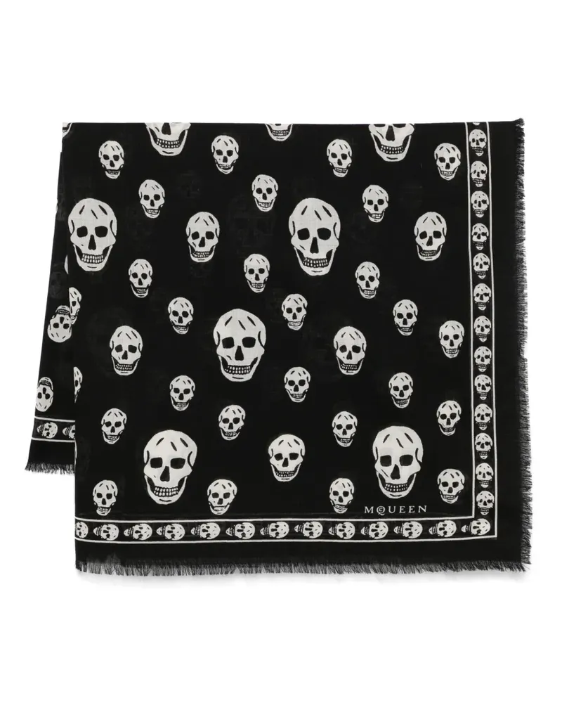 Alexander McQueen Classic Skull Schal - Schwarz Schwarz