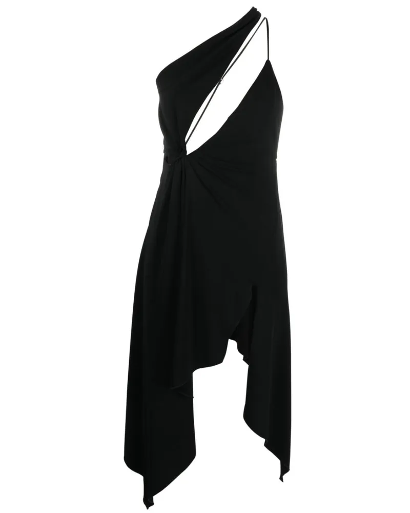 COPERNI Asymmetrisches Kleid mit Cut-Out Schwarz