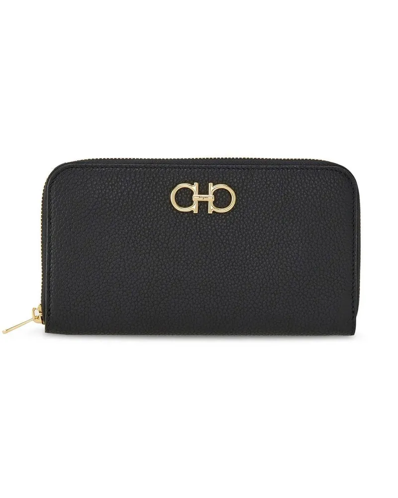 Ferragamo Portemonnaie mit Gancini-Schild - Schwarz Schwarz