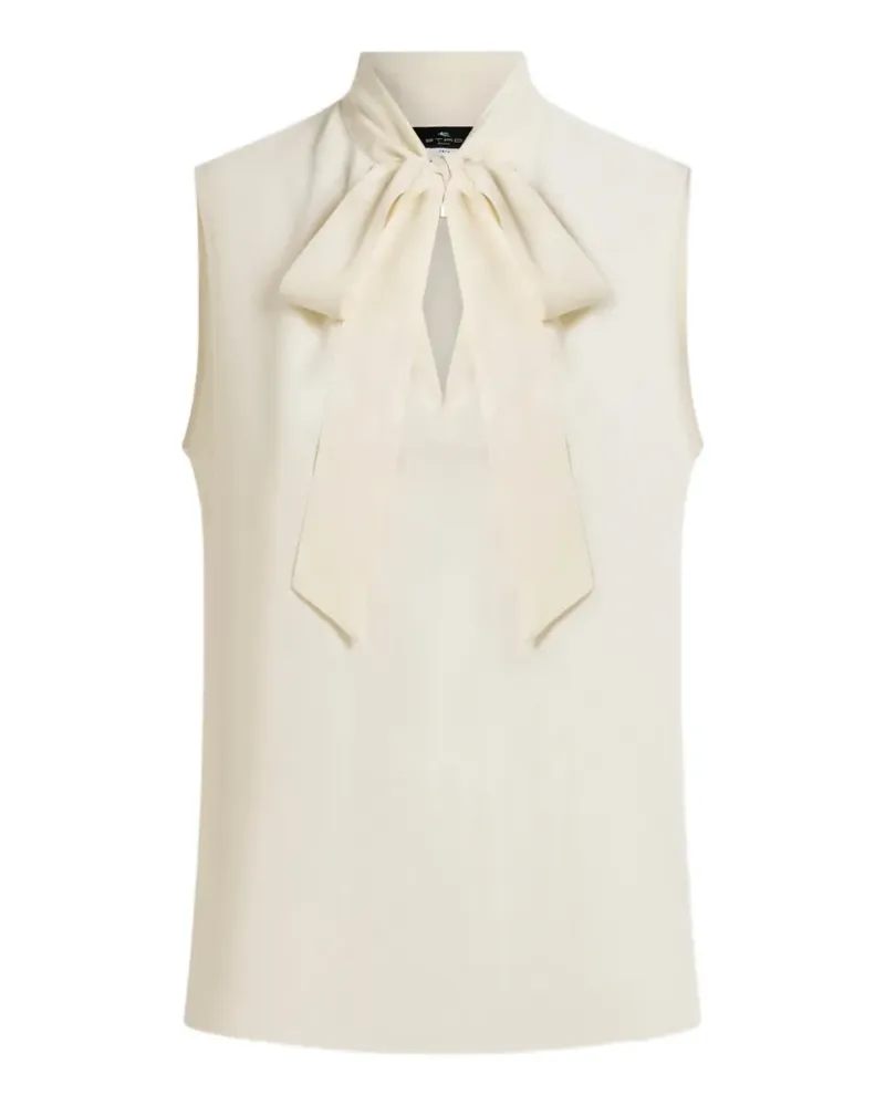 Etro Jacquard-Top aus Seidengemisch mit Seidenschal und Paisley-Motiv - Nude Nude
