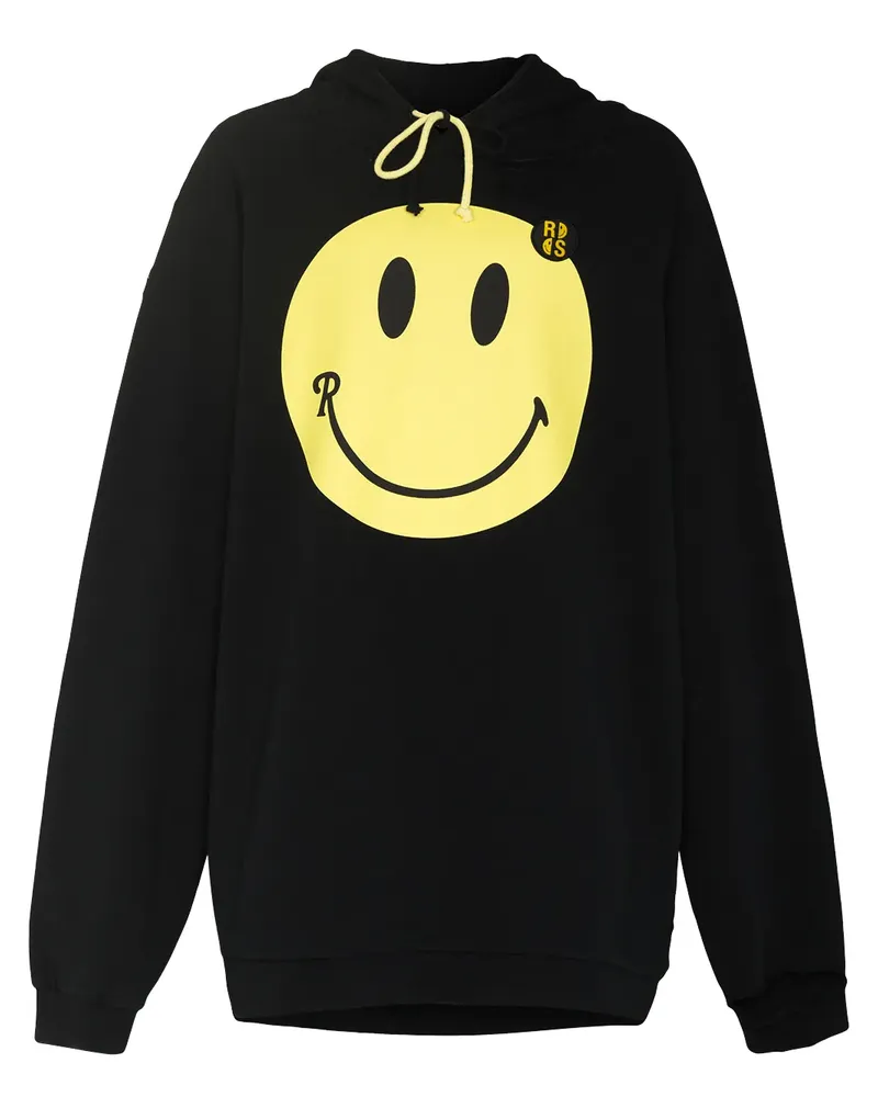 Raf Simons x Smiley Hoodie im Oversized-Look - Schwarz Schwarz