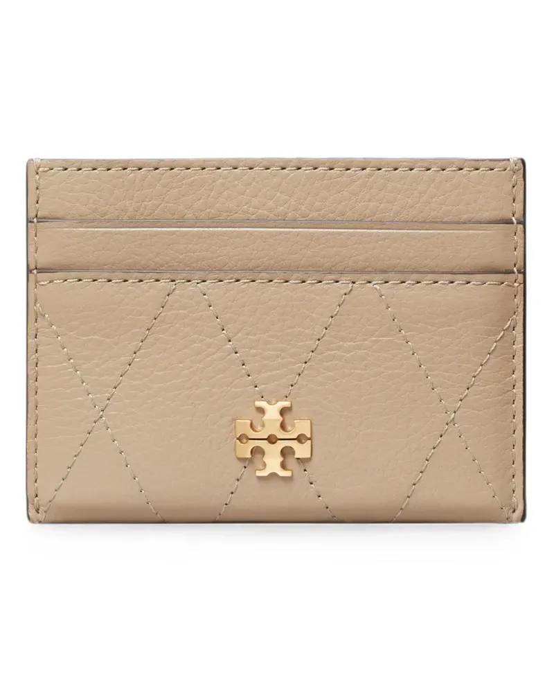 Tory Burch Charlie quilted card holder - Nude Nude
