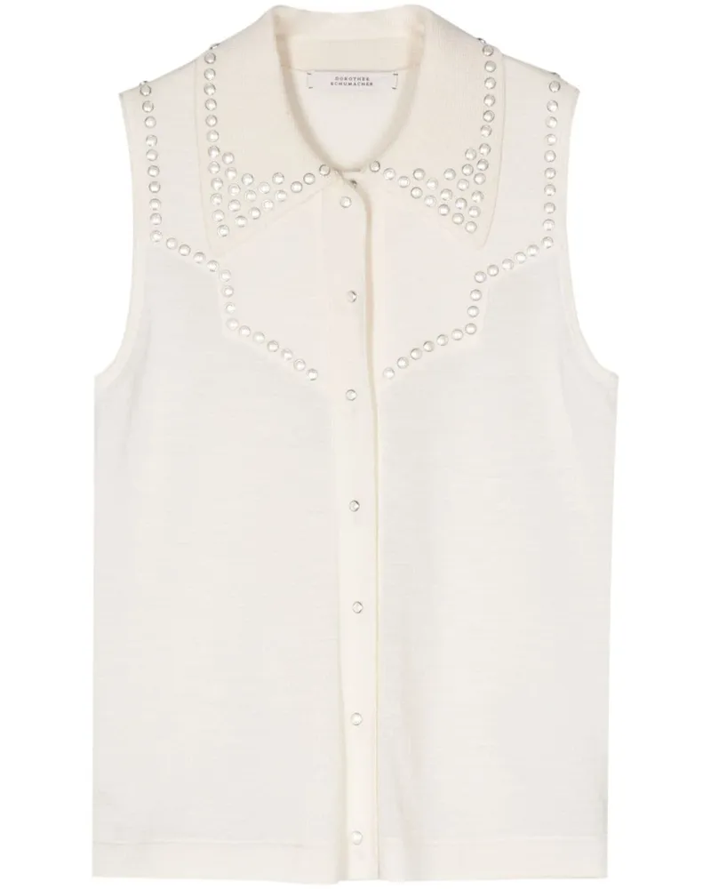 Dorothee Schumacher Gestricktes Oberteil mit Nieten - Weiß Weiß