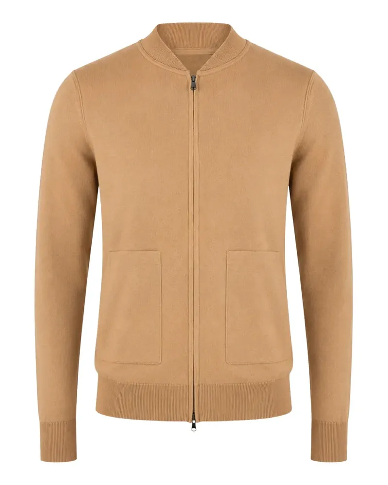 Filippo de Laurentiis zip-up knitted bomber jacket - Braun Braun
