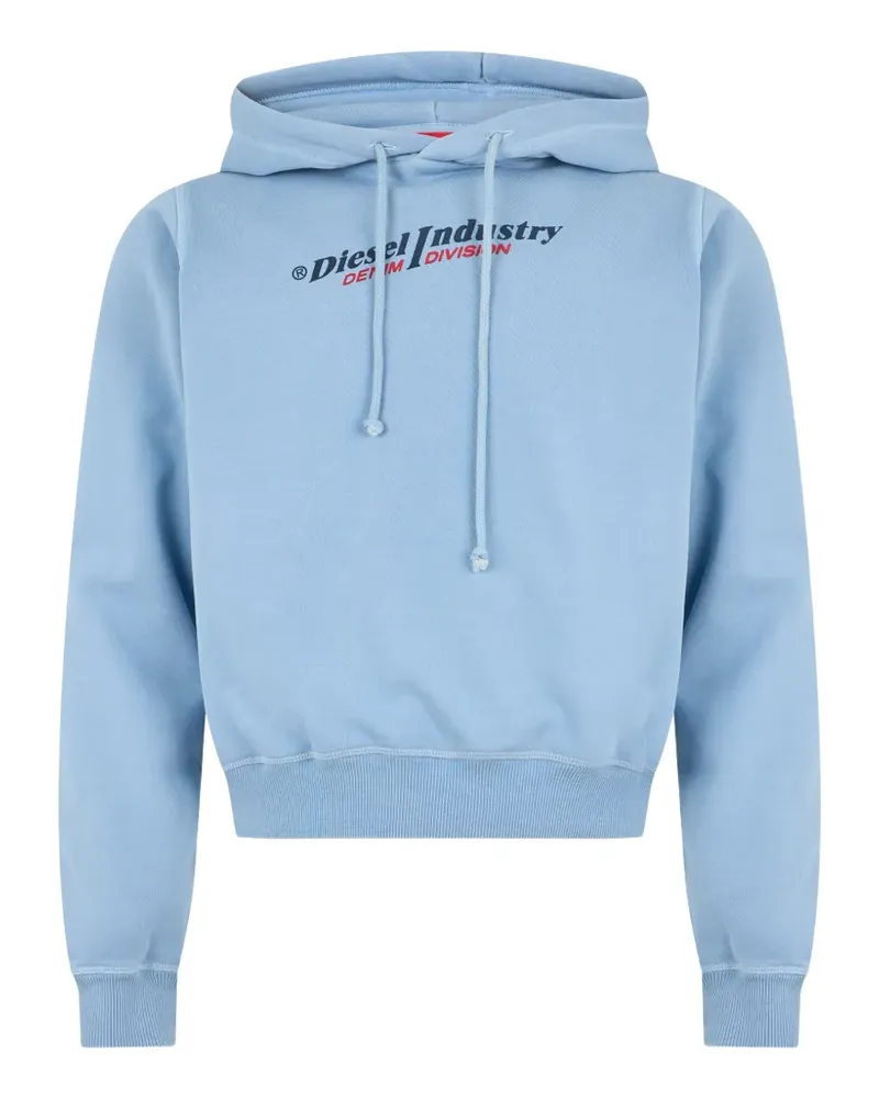 Diesel cropped logo-print hoodie - Blau Blau
