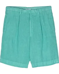 Boglioli Bundfaltenshorts aus Leinen Blau