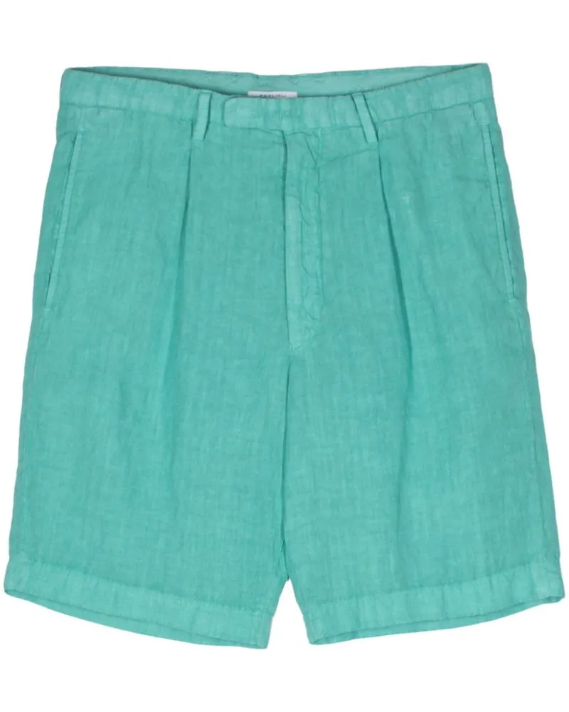 Boglioli Bundfaltenshorts aus Leinen Blau