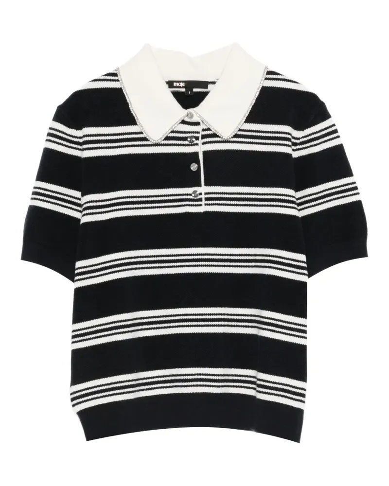 Maje Gestreiftes Poloshirt - Blau Blau
