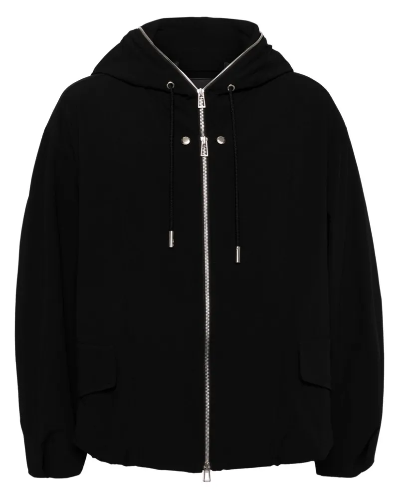 SONGZIO Kapuzenjacke mit aufgestickten Abnähern - Schwarz Schwarz