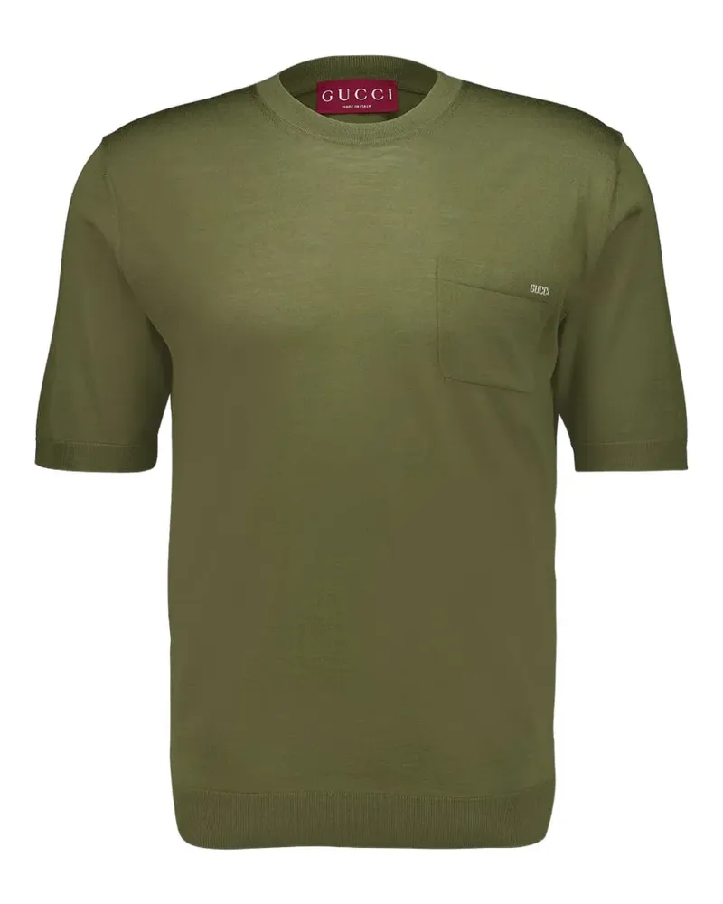 Gucci T-Shirt mit Intarsienmuster - Grün Grün