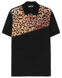 Just Cavalli Poloshirt mit Leoparden-Print Schwarz