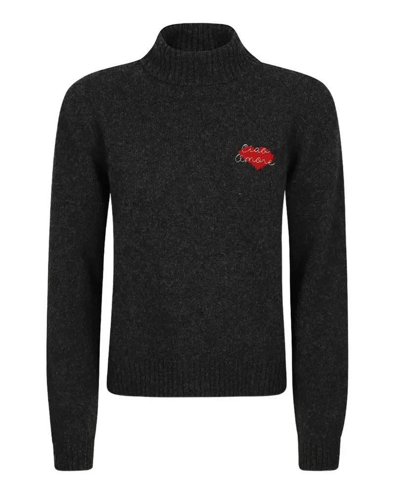Giada Benincasa Heart Pullover mit Stehkragen - Grau Grau