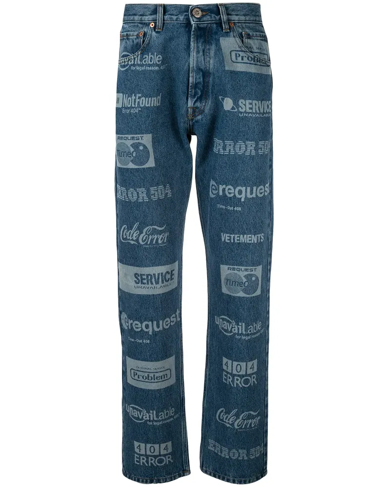 VETEMENTS Jeans mit Logos - Blau Blau