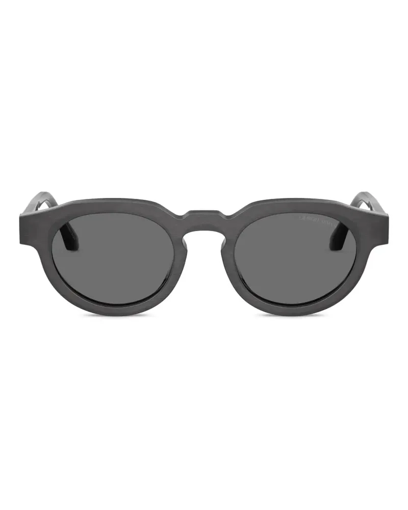 Giorgio Armani Sonnenbrille mit rundem Gestell - Schwarz Schwarz
