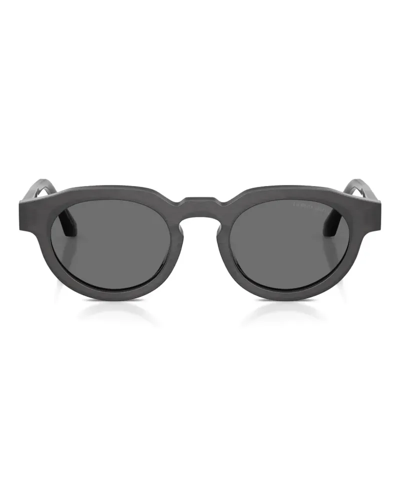 Giorgio Armani Sonnenbrille mit rundem Gestell - Schwarz Schwarz