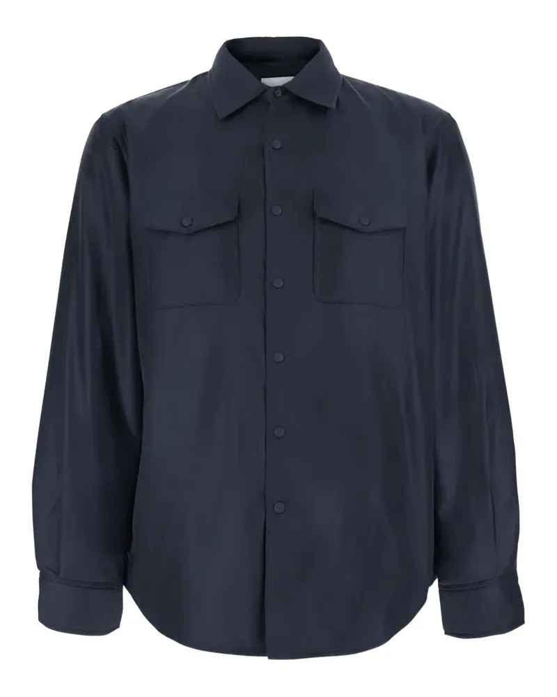 ASPESI 13 Piu Hemdjacke mit Klappentasche - Blau Blau
