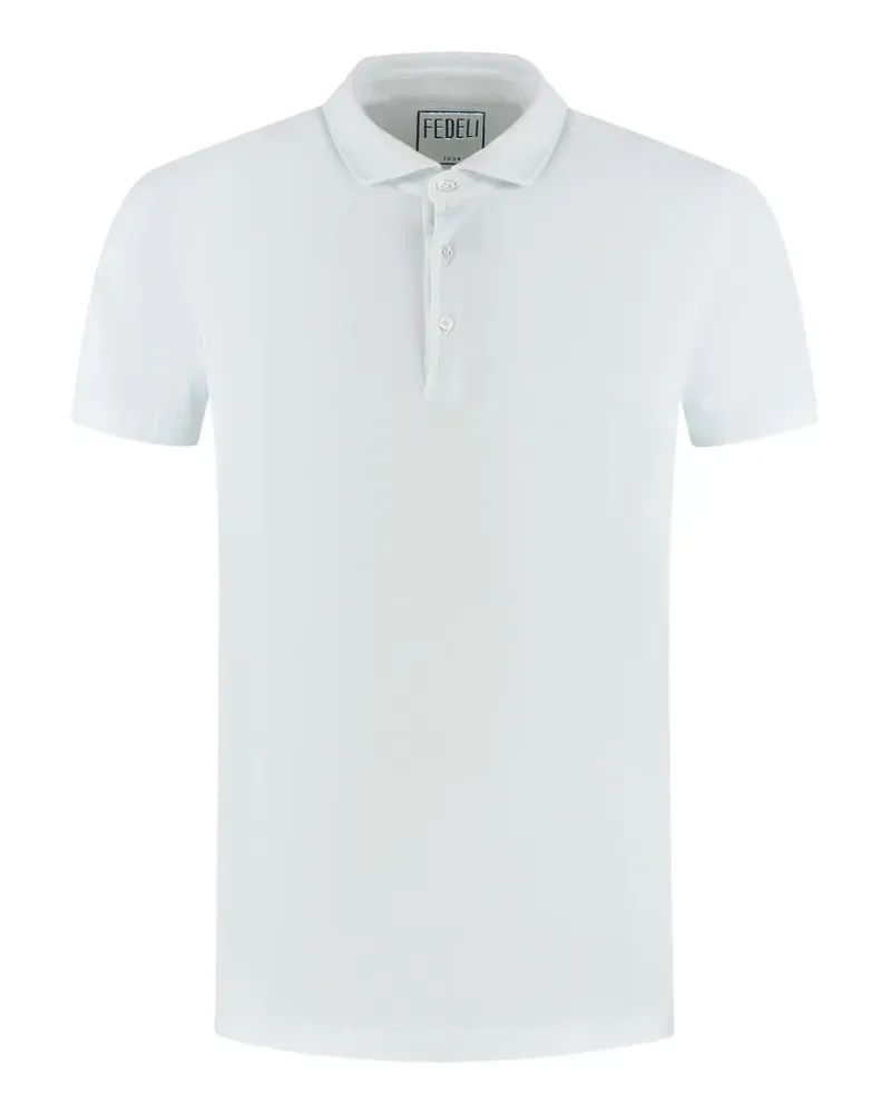 Fedeli Poloshirt mit Knopfleiste - Weiß Weiß