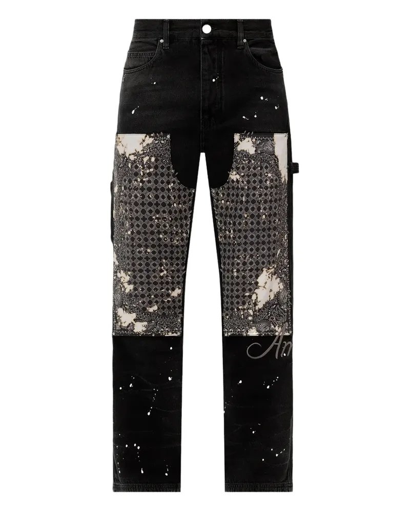 Amiri Carpenter Jeans mit Bandana-Einsatz - Schwarz Schwarz
