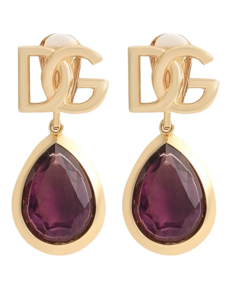 Dolce & Gabbana Ohrringe mit Logo-Schild - Gold Gold