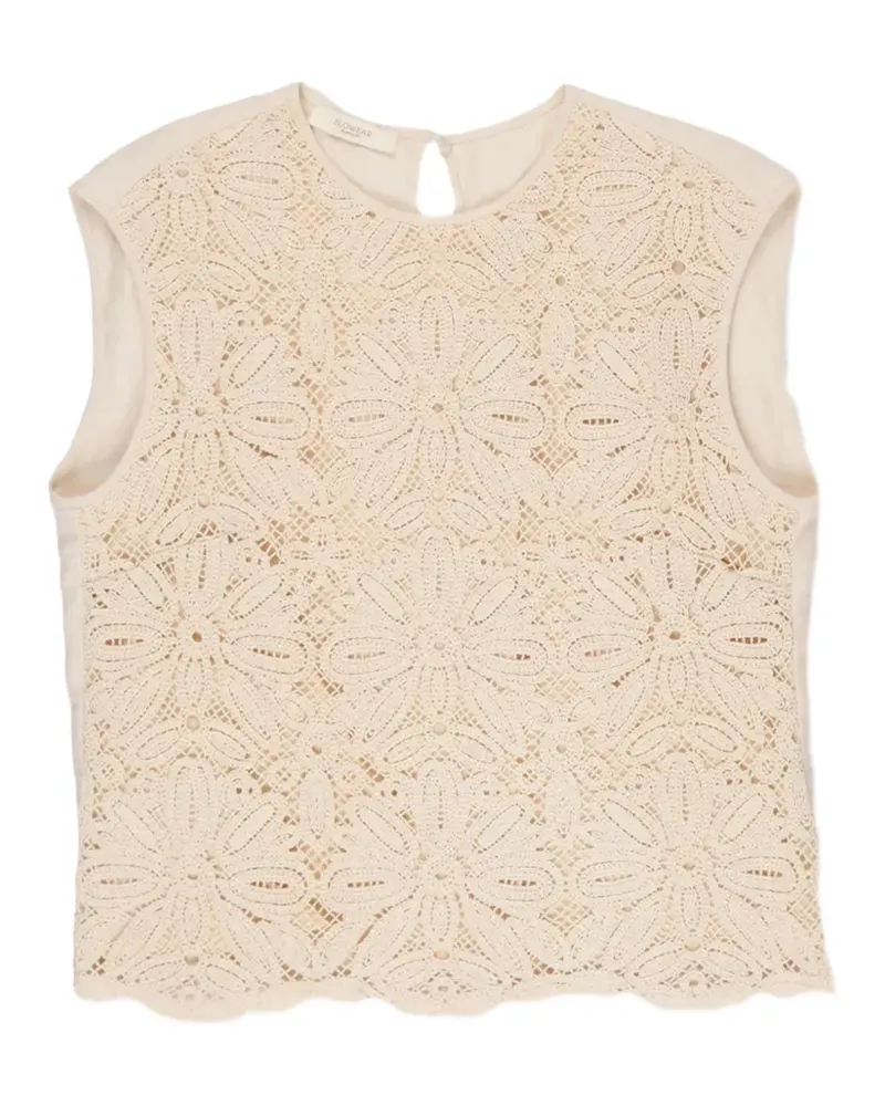 Glanshirt macramé-lace top - Nude Nude
