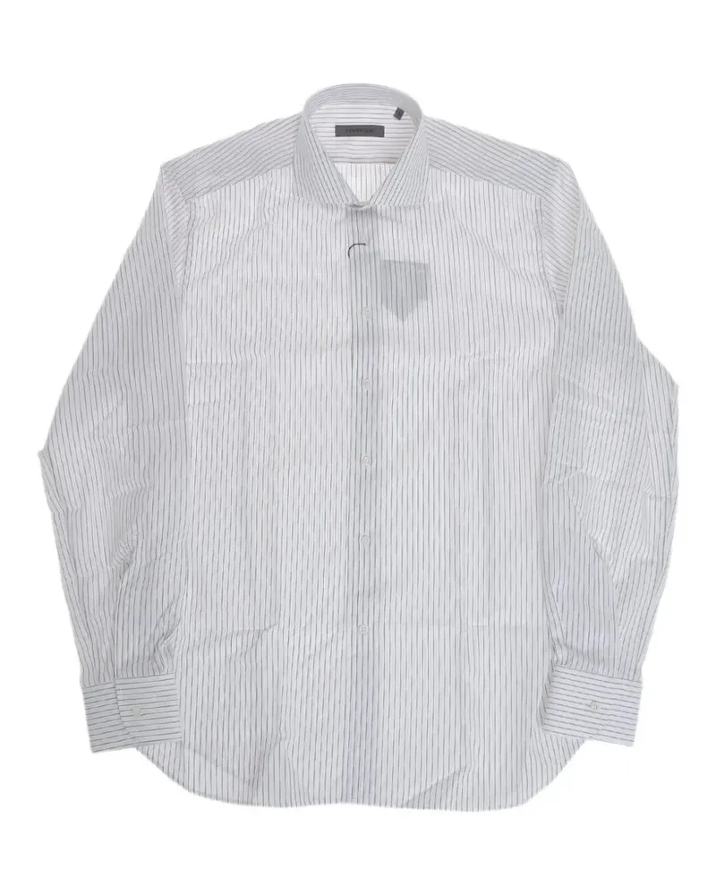 Corneliani striped French-collar shirt - Weiß Weiß