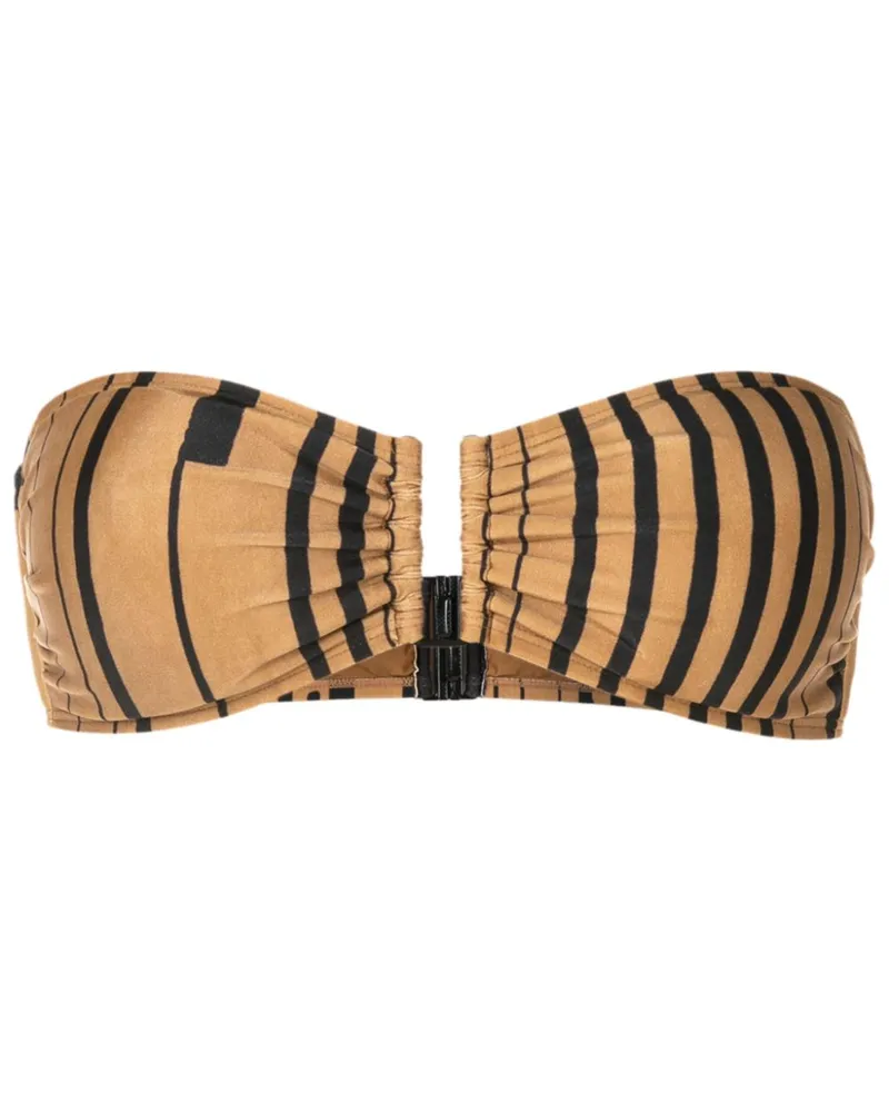 Lenny Niemeyer Gestreifter Rita Bandeau-Bikini - Braun Braun