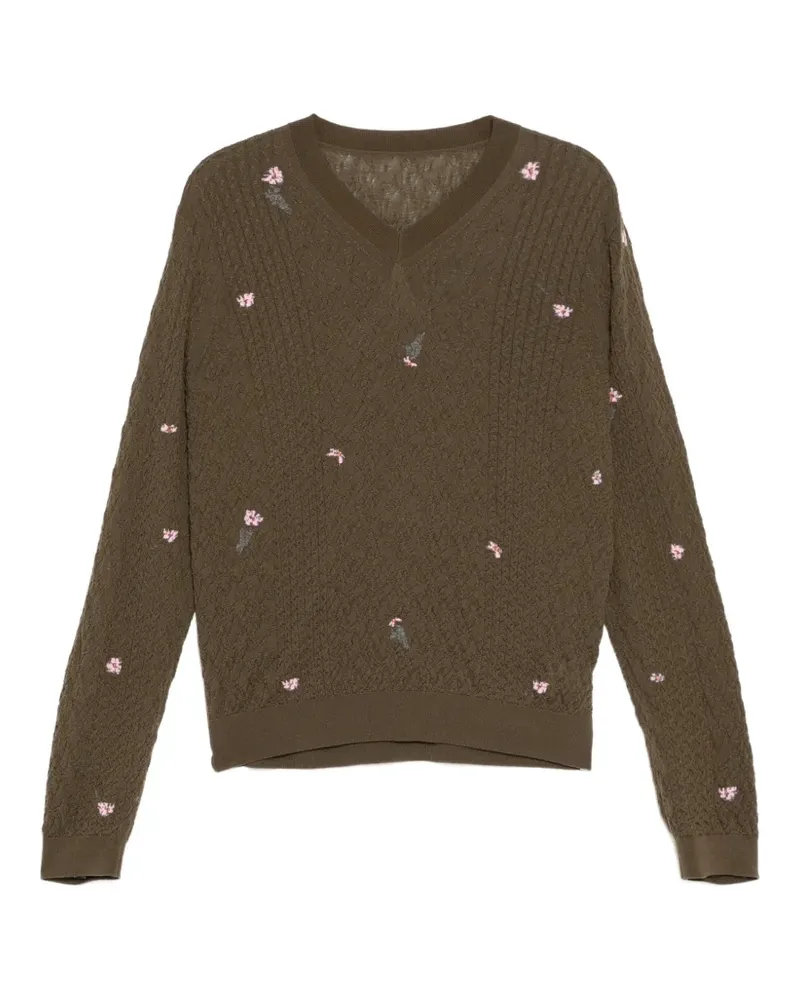 JNBY Oberteil mit Blumenstickerei - Braun Braun