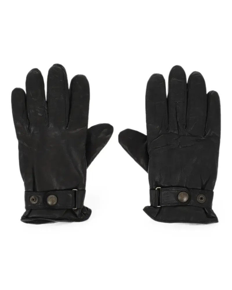 Ralph Lauren leather gloves lined with fleece - Schwarz Schwarz