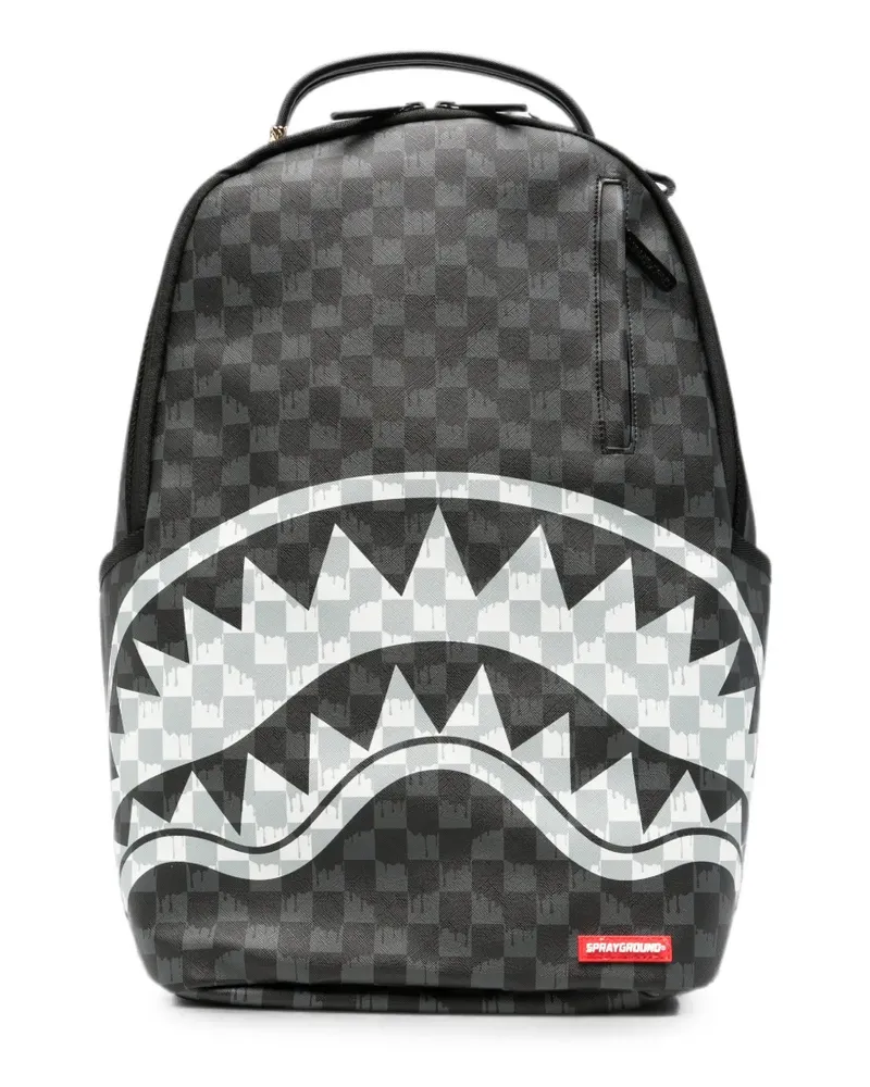 Sprayground Shark Drip Check Rucksack - Grau Grau