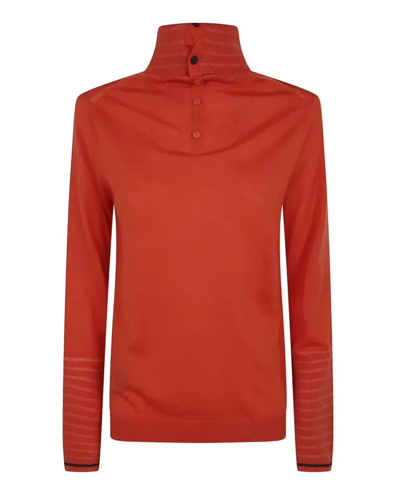 Paul Smith button-up roll-neck sweater - Orange Orange