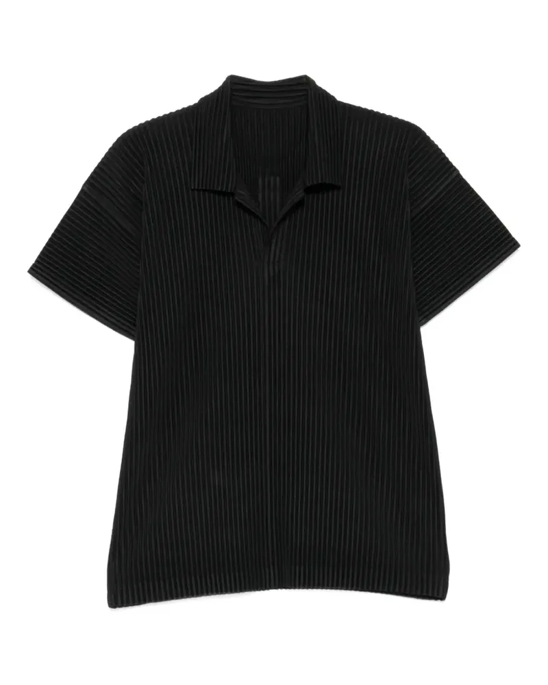 Issey Miyake pleated short-sleeve T-shirt - Schwarz Schwarz