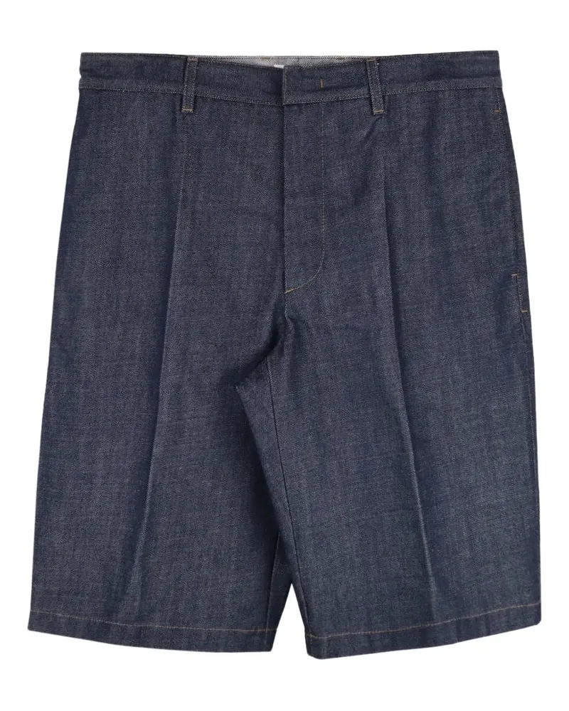 Jil Sander washed pleated shorts - Blau Blau