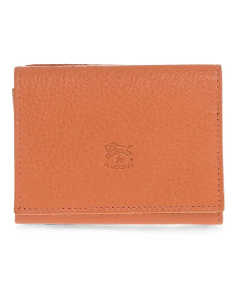 IL BISONTE logo-debossed leather wallet - Orange Orange