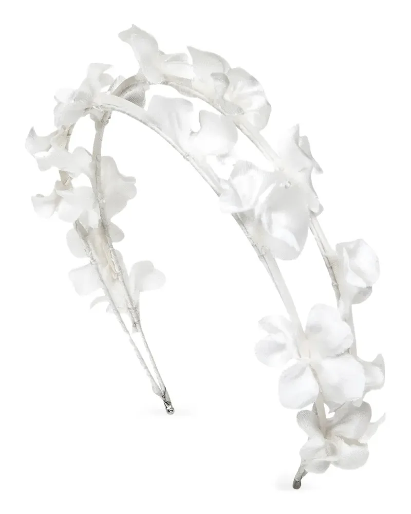Jennifer Behr Isabella Haarreif mit Blumen - Weiß Weiß