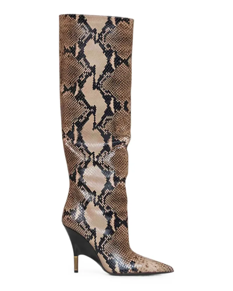 KHAITE Empire Stiefel mit Python-Prägung - Nude Nude