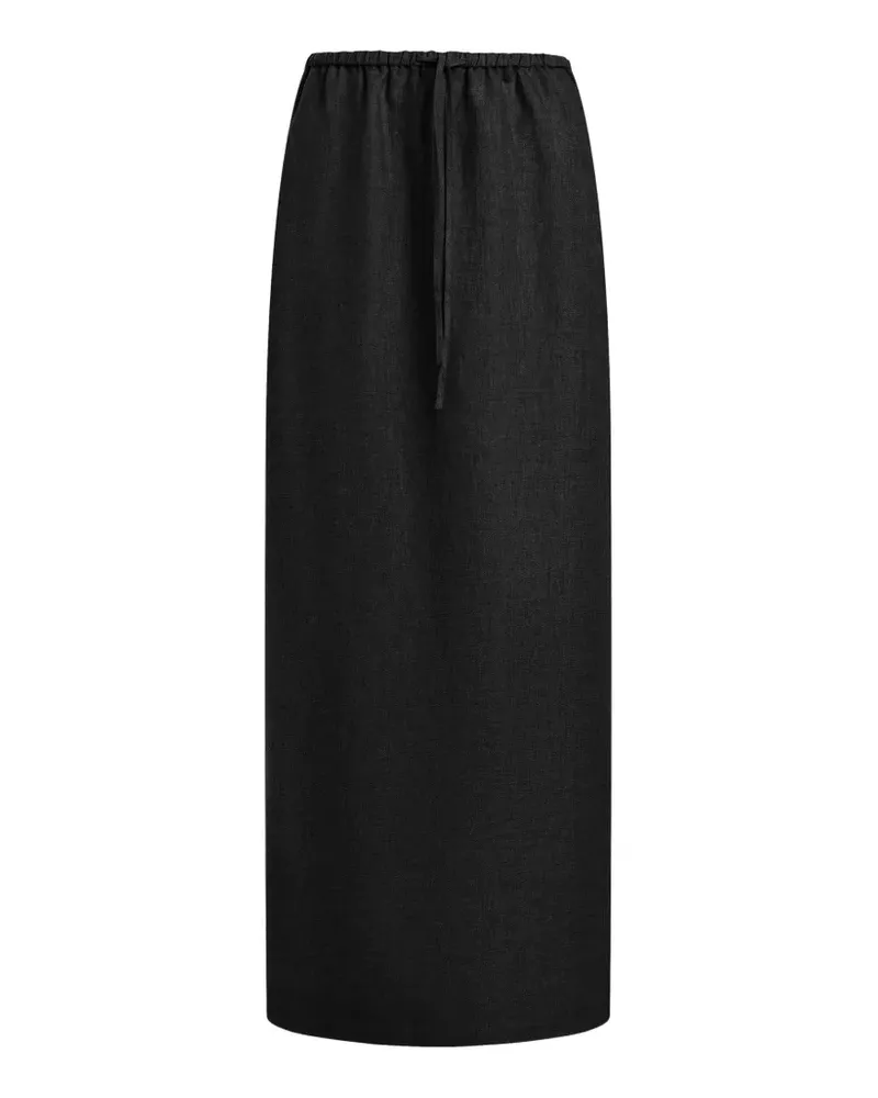 12 STOREEZ Bessette Maxirock mit Kordelzug - Schwarz Schwarz