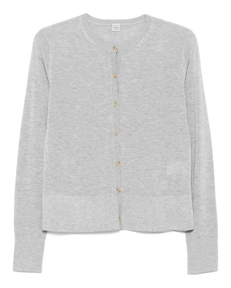 Totême Fein gestrickter Cardigan - GREY MELANGE 074 Grey