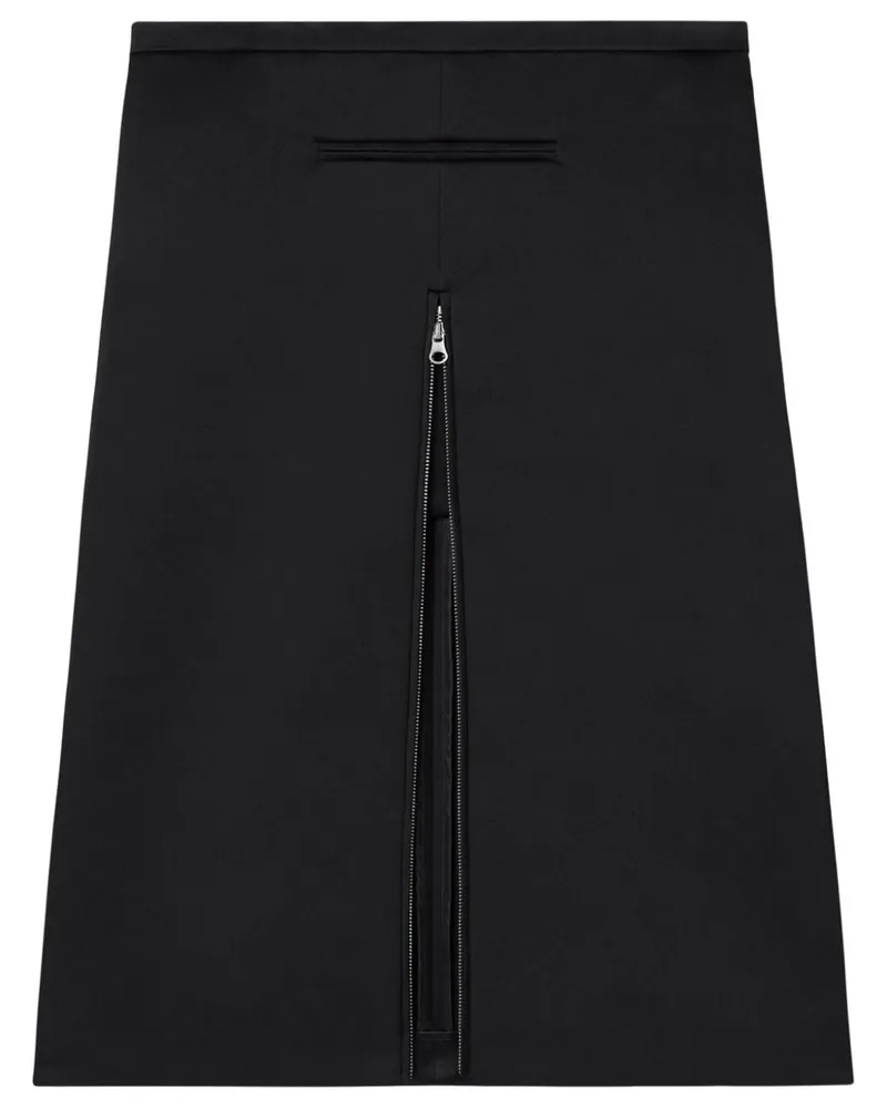 Courrèges Satin-Midirock mit Reißverschluss - Schwarz Schwarz