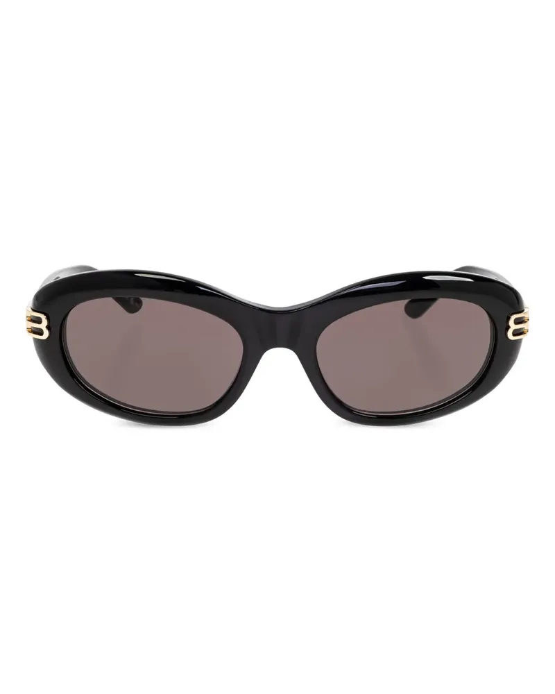Balenciaga Sonnenbrille mit ovalem Gestell - Schwarz Schwarz