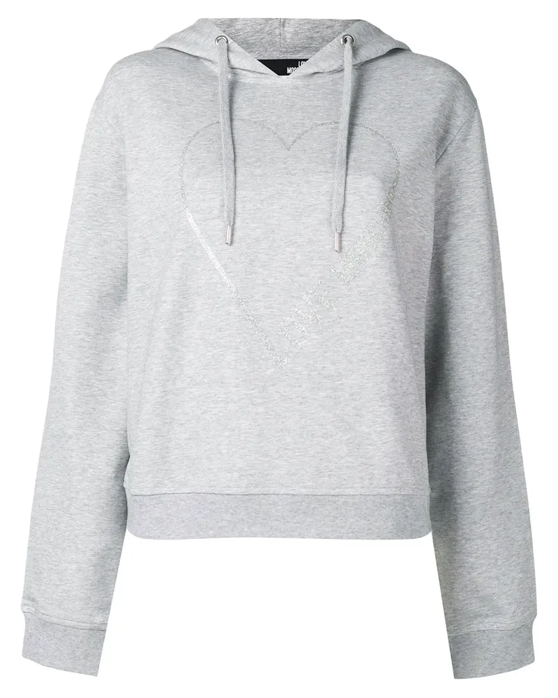 Moschino Kapuzenpullover mit Logo-Herz - Grau Grau