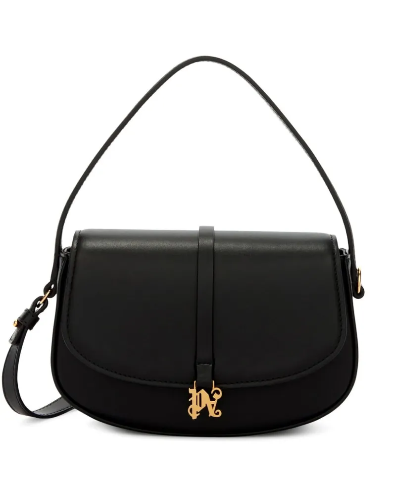 Palm Angels Lockbag Schultertasche aus Leder - Schwarz Schwarz