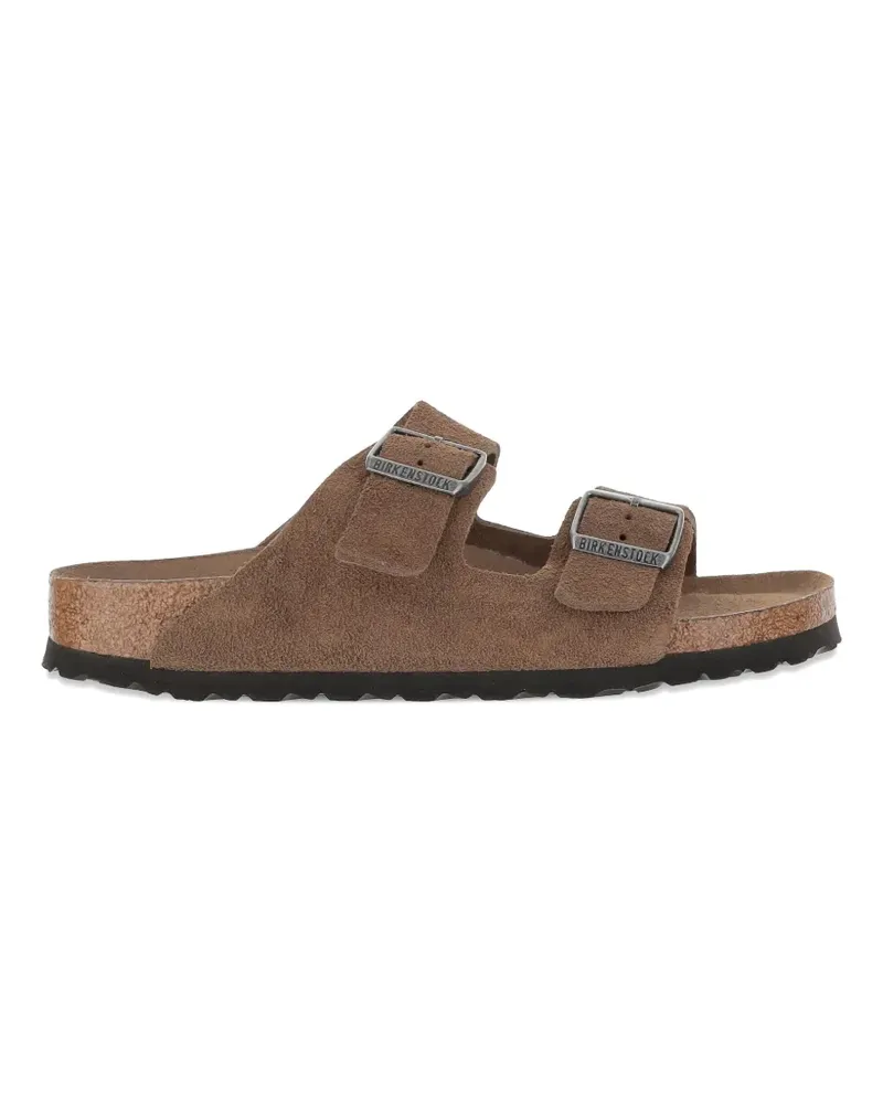 Birkenstock Arizona Wildlederpantoletten mit Schnallen - Braun Braun