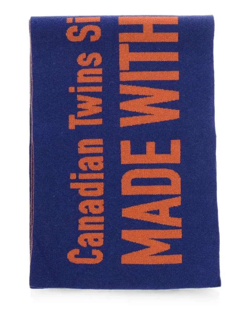 Dsquared2 embroidered logo-print scarf - Blau Blau