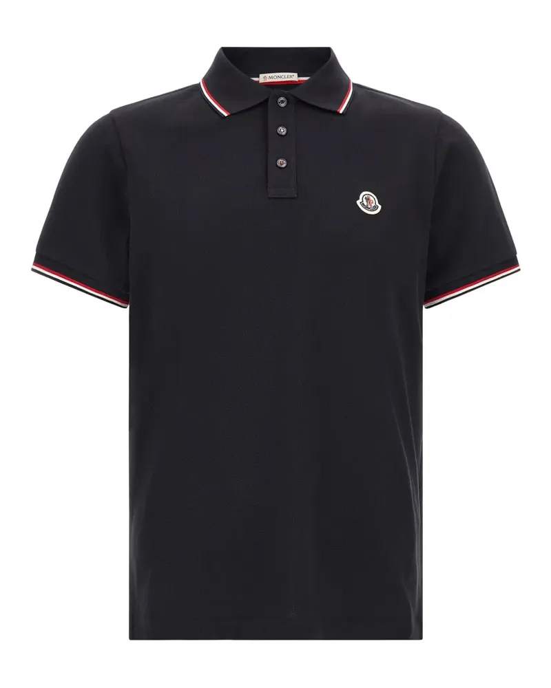 Moncler Poloshirt mit Logo-Patch - Blau Blau