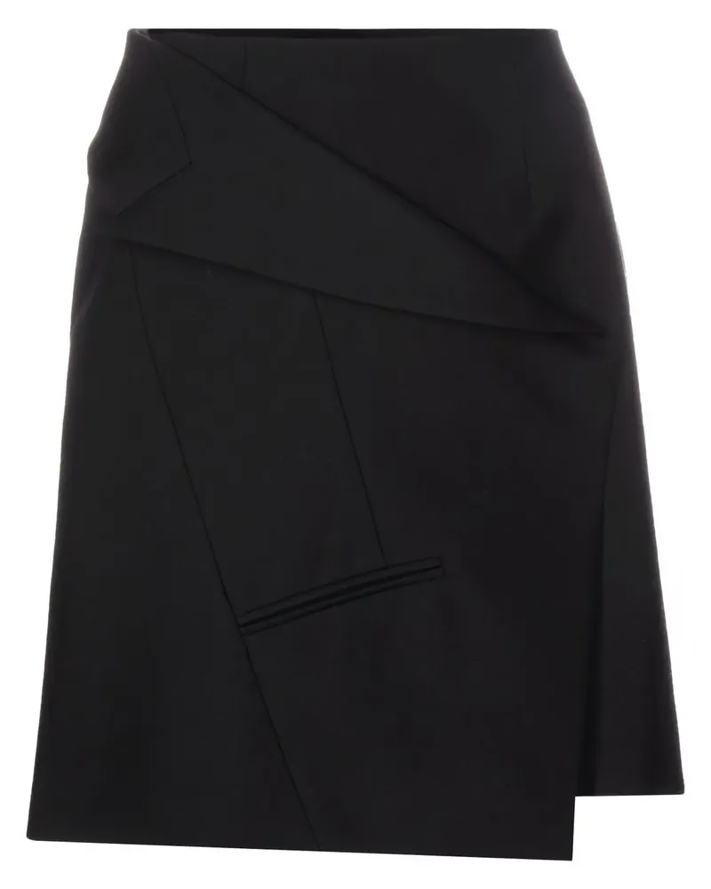 Alexander McQueen Asymmetrischer Minirock - Schwarz Schwarz
