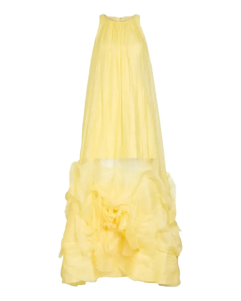 Aje. Ecliptica crinkled-ruffled maxi dress - Gelb Gelb