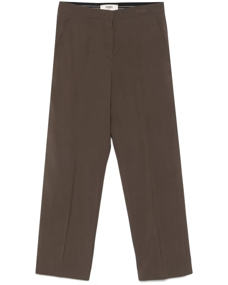 Fendi Hose mit Logo-Stickerei - Braun Braun