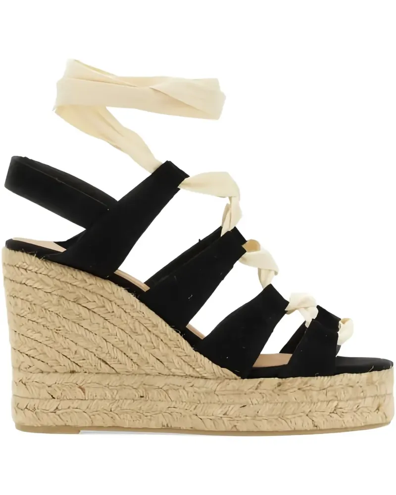 Castañer Wedge-Espadrilles mit Schnürung 110mm - Schwarz Schwarz