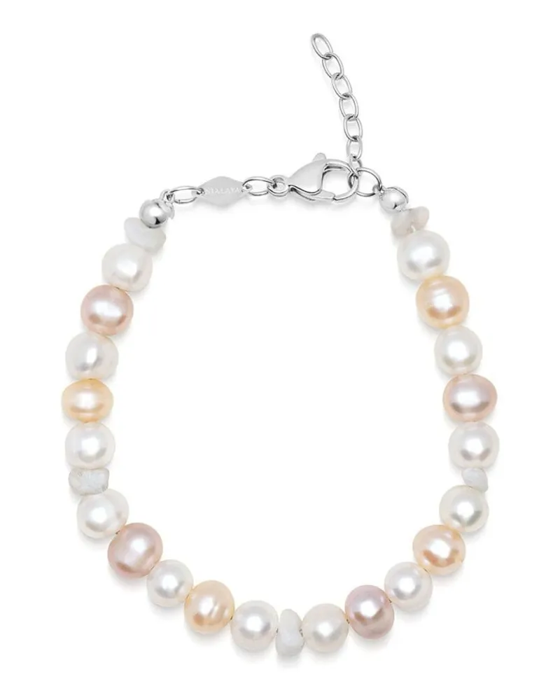 Nialaya Armband mit Perlendetail - Silber Silber